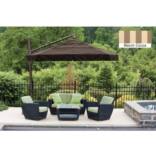 Treasure Garden Outdoor Cantilever Umbrella With Valance And Double Wind Vent, 11 Foot Ft - Maxim Coca