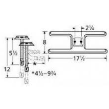Stainless Steel H Twin, Centered, 2.25 Inch Offset Burner 10902-72401