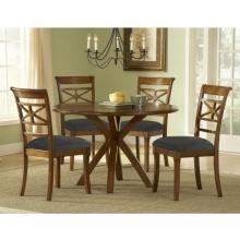 Hillsdale Tailored Kingstown Round 5-piece Dining Set - Brown Cherry