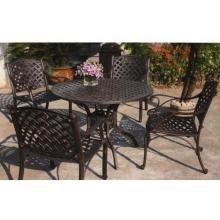 Darlee Nassau Cast Aluminum Patio Dining Set With Cushions - 42 Inch Round