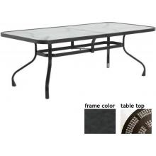 Tribeca 42 X 84 Inch Aluminum Rectangle Dining Table - Aluminum Partial Pattern, With Night Sky Frame