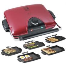 George Foreman GRP90WGR Next Grilleration G5 Grill/Waffler/Griddle - Red