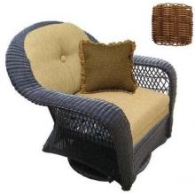 North Cape Port Royal Resin Wicker Swivel Glider Club Resin Wicker Chair - Walnut