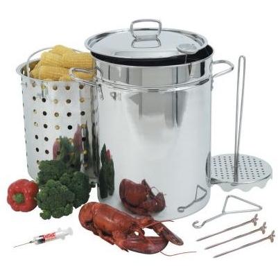 Bayou Classic 32 Quart Stainless Steel Turkey Fryer With Rack