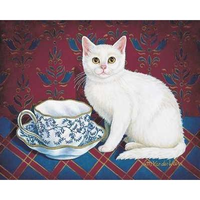 Monica Van Der Weer - Tea Time With Angel Size 8x6 Poster Print