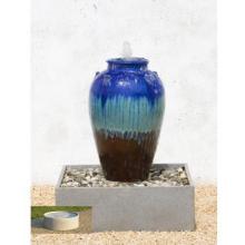Campania Glazed Large Water Jar Fountain - Round Basin
