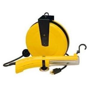 Alert 13 Watt Flourescent Reel Work Light With 30 Ft.-16/3 Retractable Cord And Outlet