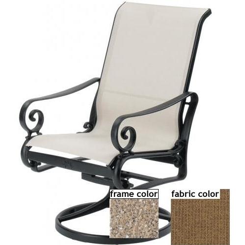 Suncoast Soleil Sling Hi-Back Swivel Tilt Chair - Sahara Frame And Raku Fabric