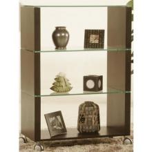 Diamond Sofa 47 Inch Castered Glass Shelf Bookcase - Dark Walnut