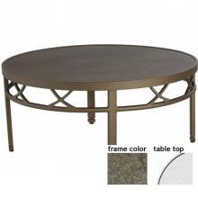 Hudson-Tanjor 42 Inch Aluminum Round Conversation Table - Glass With Scavo Bronze Frame