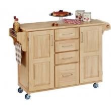Home Styles Large Kitchen Cart With Wood Top - Natural
