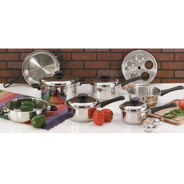 Maxam Steam Control Stainless Steel Waterless Cookware Set � 17pc