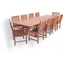 Eden Outdoor Living Somerset Keruing Wood Patio Dining Set 6.5 Foot Rectangular