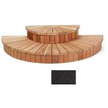 A&B Accessories Recycled Plastic Spa Steps: Two-Tier Sunburst 58 Inch Espresso