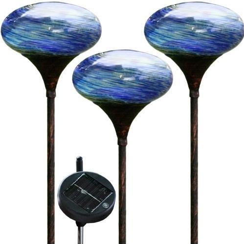 Alpine Solar Stake With 6 Inch Diameter Blue Glass Ball