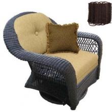 North Cape Port Royal Resin Wicker Swivel Glider Club Resin Wicker Chair - Espresso