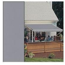 Sunsetter Pro Motorized Awning (10 Ft / Solid Slate Gray) With Traditional Laminated Fabric With Right Mounted Motor And Wall Bracket