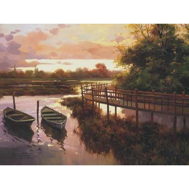 Pier At Sunrise Poster Print