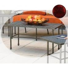 Windham Castings Cast Aluminum Woven Coffee Table, Black Cherry