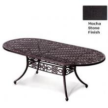 Meadow Decor Paragon 42 X 84 Cast Aluminum Oval Table Mocha Stone Finish