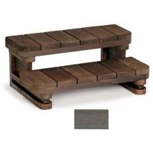 A&B Accessories Recycled Plastic Spa Steps: Two-Tier Piano Key - 34 Inch Gray