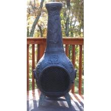 The Blue Rooster Rose Style Cast Aluminum Chiminea With Propane Gas Conversion Kit - Antique Green