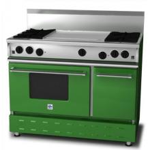 BlueStar Range RNB 48 Inch Natural Gas Range With 24 Inch Griddle - Yellow Green