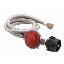 Bayou Classic 48 Inch High Pressure Stainless Braided Gas Hose And 20 PSI Preset Regulator