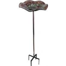 Alpine Glass Bird Bath Brown
