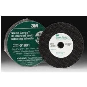 3M Automotive Products Reinforced Weld Grinding Wheel 3 Inchx3/16 Inch - 5 Pk.