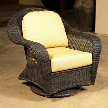 North Cape Port Royal Resin Wicker Swivel Glider Club Resin Wicker Chair - Espresso
