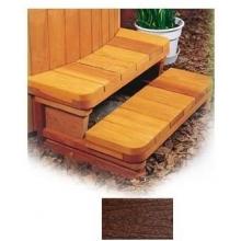 A&B Accessories Recycled Plastic Spa Steps: Two-Tier Curved - 34 Inch Mahogany