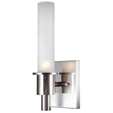 Wall Sconce Single Light Fixture In Satin Nickel Finish - 1 Bulb