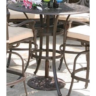 Alfresco Home Kaleidoscope 42 Inch Round Bar Table & Base With Umbrella Hole - Antique Wine