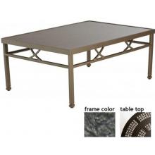 Hudson-Tanjor 32 X 48 Inch Aluminum Rectangle Cocktail Table - Aluminum Partial Pattern With Scavo Iron Frame