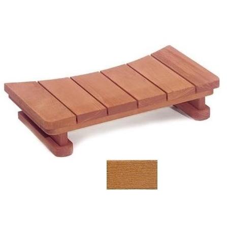 A&B Accessories Recycled Plastic Spa Steps: Single Tier Curved 34 Inch Teak