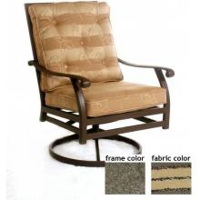 Sterling Aluminum Deep Seating Swivel Rocker With Scavo Bronze Frame And F0928 Fabric