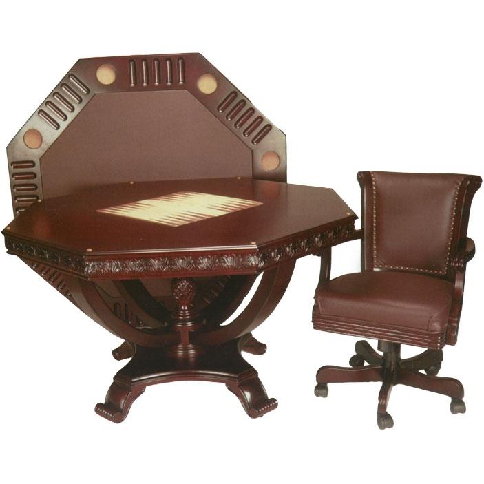 Mahogany Round 3 In 1 Game Table