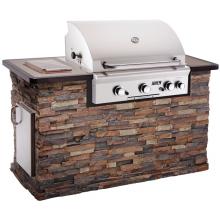AOG Stack Stone Grill Island And Cocoa Granite Counter W/ 24 Inch Natural Gas Built-in Grill