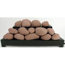 Rasmussen 30 Inch Adobe Red ALTERNA Vent Free Propane Gas FireStones With Black Chassis And Variable Flame Remote