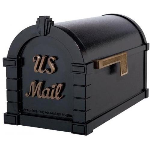 Signature Keystone Series Mailbox - Black W/ Antique Bronze
