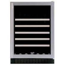 Marvel 45 Bottle Wine Cooler, Black Cabinet, Stainless Frame Glass Door