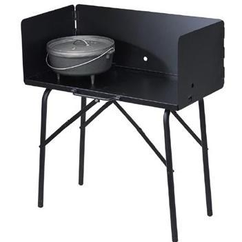 Lodge Camping Dutch Oven Cooking Table With Tall Windscreen - A5-7