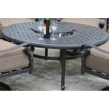Alfresco Home Weave 52 Inch Bev/Fire Pit Chat Table, Base And Accessory Kit - Antique Fern