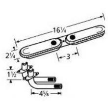 Stainless Steel Oval Twin, Centered, 3 Inch Offset Burner 115C2-76302