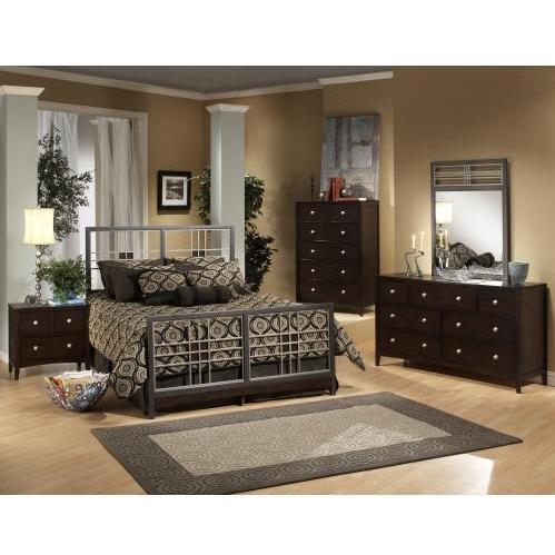 Hillsdale Tiburon Cali Espresso Metal 5 Piece Bedroom Set - King - 1418662MSET5