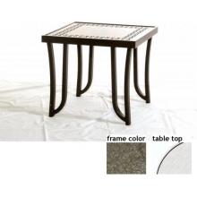 Ellington 24 Inch Aluminum Square Occasional Table - Glass With Scavo Bronze Frame