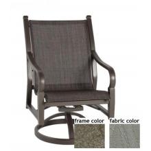 Hudson Aluminum Low Back Sling Swivel Rocker With Scavo Bronze Frame And A0109 Fabric