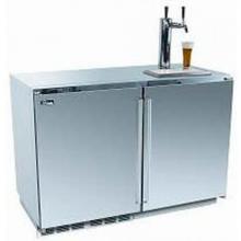 Perlick Outdoor Refrigerator And Beer Dispenser With 2 Solid Stainless Doors , And 2 Taps