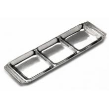Wilton Armetale Flutes And Pearls Divided Rectangular Tray